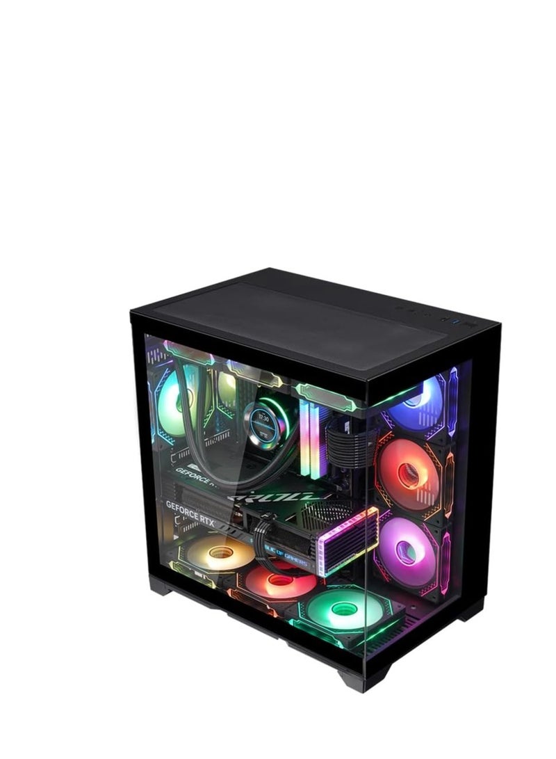 WJCOOLMAN حالة الألعاب WJCoolMan Robin II 7 مراوح ARGB - أسود | WJCOOLMAN-ROBIN-II-7F-BK - Image 1