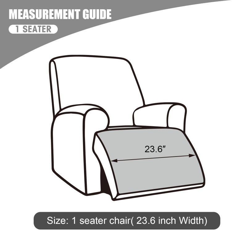 Genina Waterproof Recliner Chair Covers, Recliner Cover for Dog Pets Friendly, Washable Antislip Reclining Chair Cover Furniture Protector, Sofa Slipcover for Living Room(23.6inch/Chocolate) - Image 4