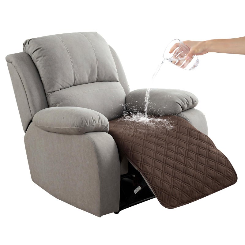 Genina Waterproof Recliner Chair Covers, Recliner Cover for Dog Pets Friendly, Washable Antislip Reclining Chair Cover Furniture Protector, Sofa Slipcover for Living Room(23.6inch/Chocolate) - Image 1
