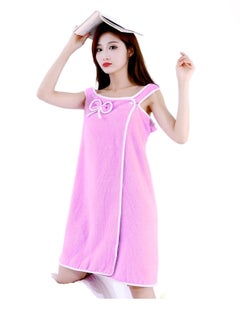 Excefore Women's Bath Towel, Shower Wrap Towel, Dress Bathrobe Waffle Spa Towel Robes, with Adjustable Closure Quick Dry Lightweight Cover Up, for Spa, Bath and Gym Towel, XL-XXL/130IBS-175IBS（Light Purple）  - Image 1