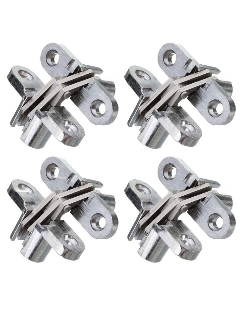 Excefore 2 Pairs Hidden Cabinet Hinge, for Stainless Steel Invisible Door, with Screws for Cabinet Furniture Drawer Window, Leaf Height 1-3/4'' - Image 1