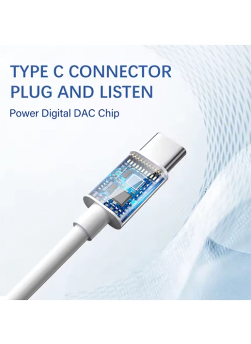 Youque - Type-C Wired Earphones,Compatible with iPhone 15 Pro Max,iPhone 16 Pro Max,Samsung Galaxy S25 Series S24 Series,Huawei,Honor and other devices with USB C audio port. - Image 1