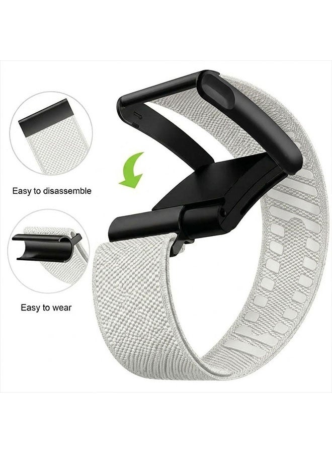CATANES Woven Nylon Strap Compatible with Whoop 5.0 MG, Adjustable Stretch Sport Band Replacement with Secure Quick-Clip Hardware, Breathable Athletic Wristband for Men and Women - White with Black Holder - Image 5
