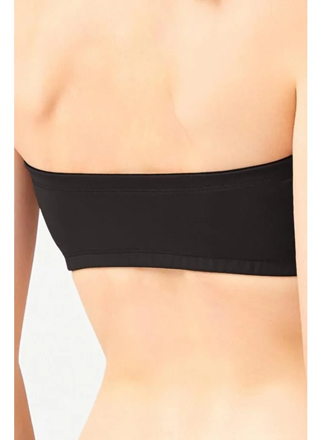 COTTONHILL Black Strapless Crop Top Bustier