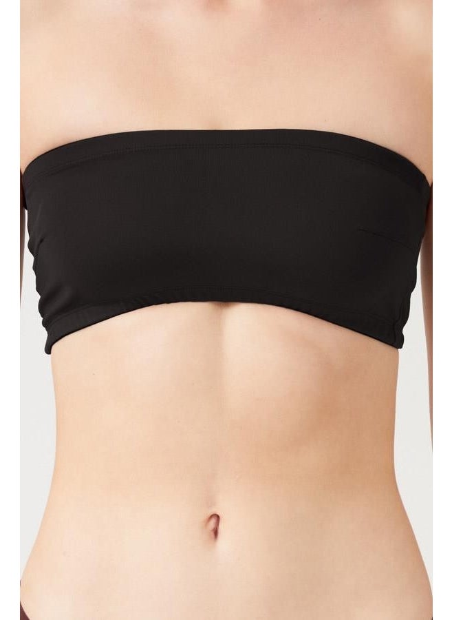 COTTONHILL - Black Strapless Crop Top Bustier - Image 1