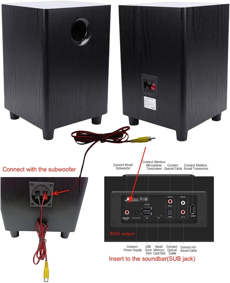 Passive Subwoofer, 6.5 Inch 100W MDF Home Subwoofer Speaker with Plug and Play for Home Theater - Image 5