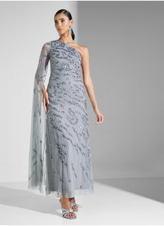 Amelia Rose Embellished One Shoulder  Dress  - Image 4