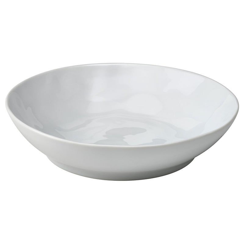 Baitique Deep Plate / Pasta Bowl, Porcelain, Tactile Handcrafted Look, White, 21x19 cm - Image 1