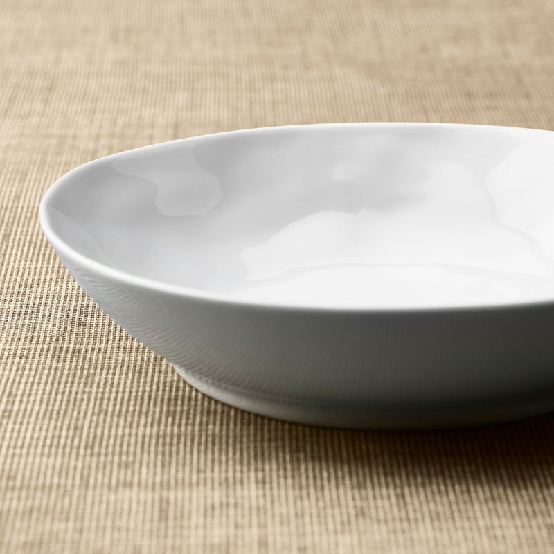 Baitique Deep Plate / Pasta Bowl, Porcelain, Tactile Handcrafted Look, White, 21x19 cm - Image 3