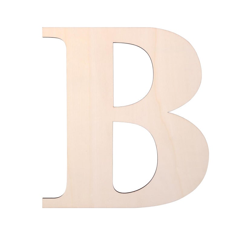 KOOCHOICE 12 Inch Wooden Letter, Wood Letters for Wall Decor, 1/5 INCH Blank Unfinished Wooden Letters for Home Wall Decor DIY Painting Crafts(Letter B) - Image 1