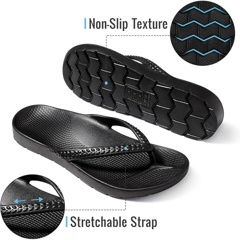KIDMI Arch Support Flip Flops for Womens Comfortable Orthopedic Sandals for Plantar Fasciitis Beach Thong Slides - Image 5