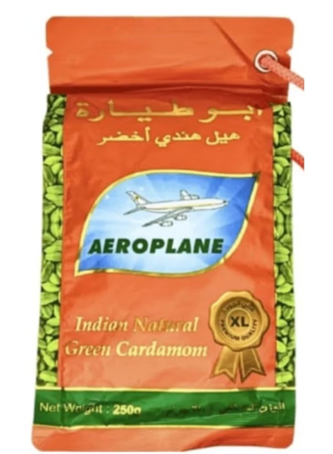 Aeroplane Natural Green Indian Cardamom, XL Grade, 250g