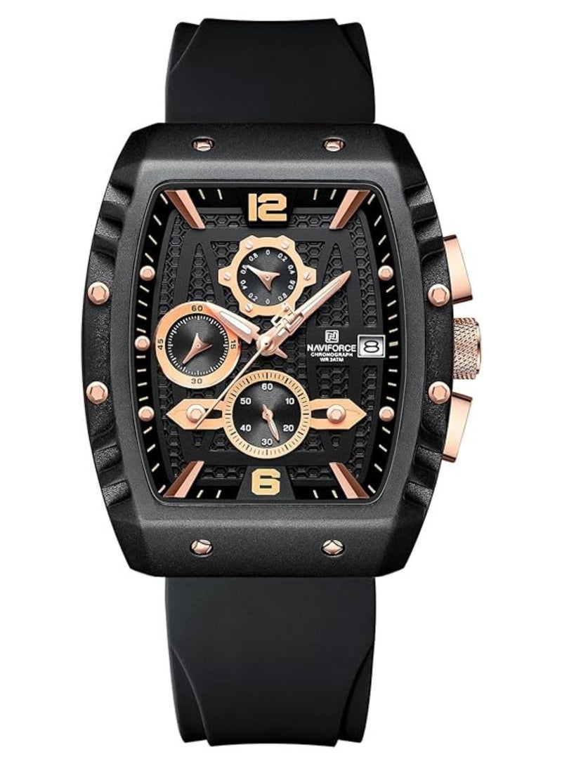 NAVIFORCE Waterproof Chronograph Sport Watch for Men, with Auto Date Quartz Wrist Watch, Colorful Silicone Band NF8025 - Image 2