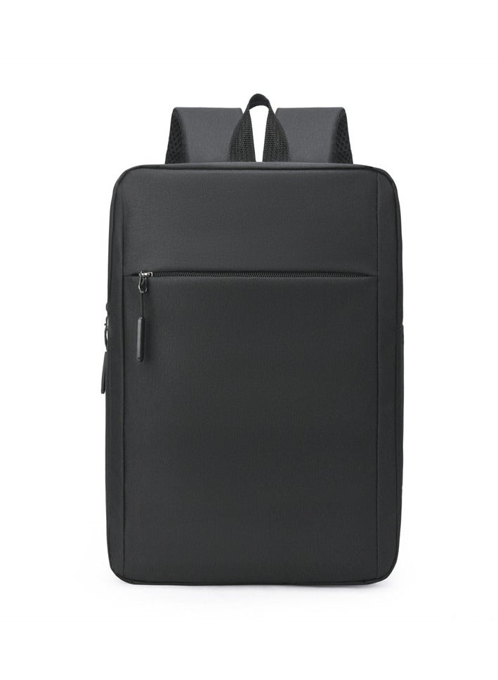 Black 15-inch durable waterproof business laptop backpack Computer layer with USB charging port - Image 1