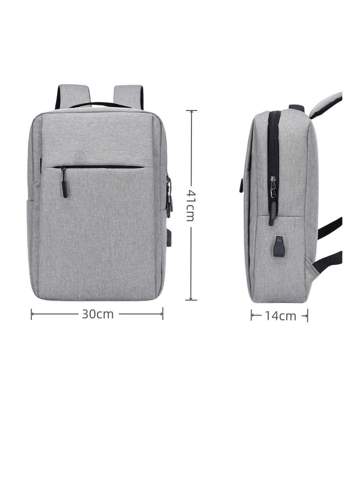 Black 15-inch durable waterproof business laptop backpack Computer layer with USB charging port - Image 3