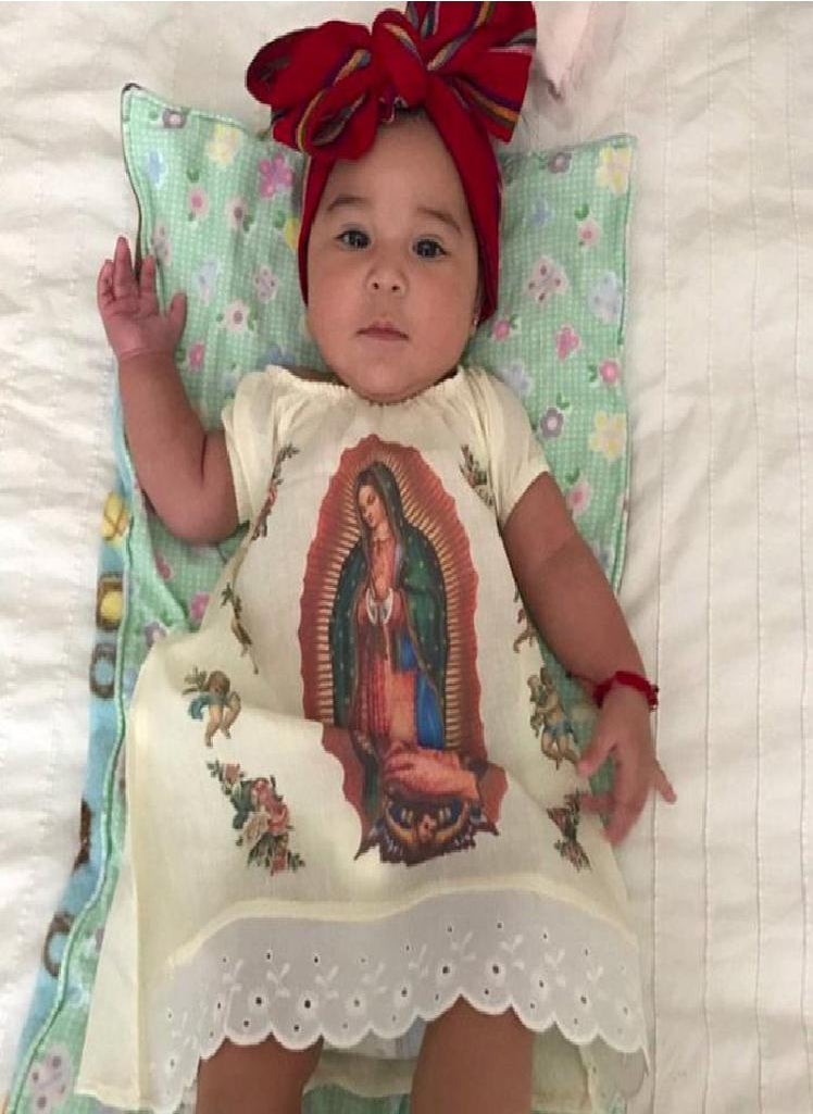 Eckek - Summer Baby Girl Virgin Mary Cute Dress Virgen De Guadalupe Dress Cotton Soft Lovely Toddler Infant Dress (without Headband) - Image 1