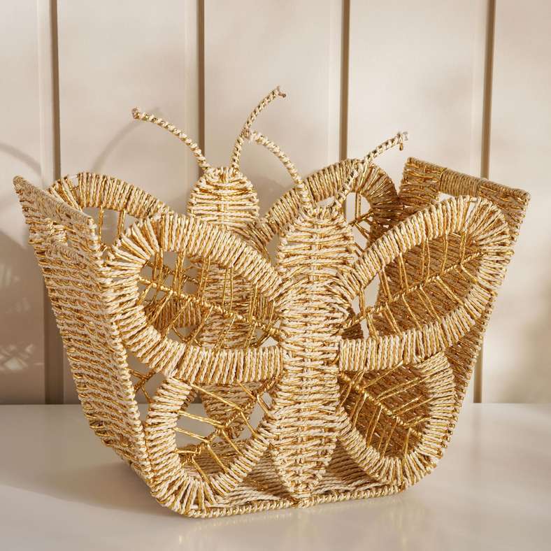 Pan Home سلة تخزين على شكل فراشة للأطفال