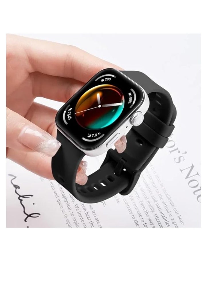 Official Silicone Strap for Huawei Watch Fit 3 (2024) Replacement Bracelet Wriststrap for Huawei Watch Fit3 Strap, Solid Color Watch Band
