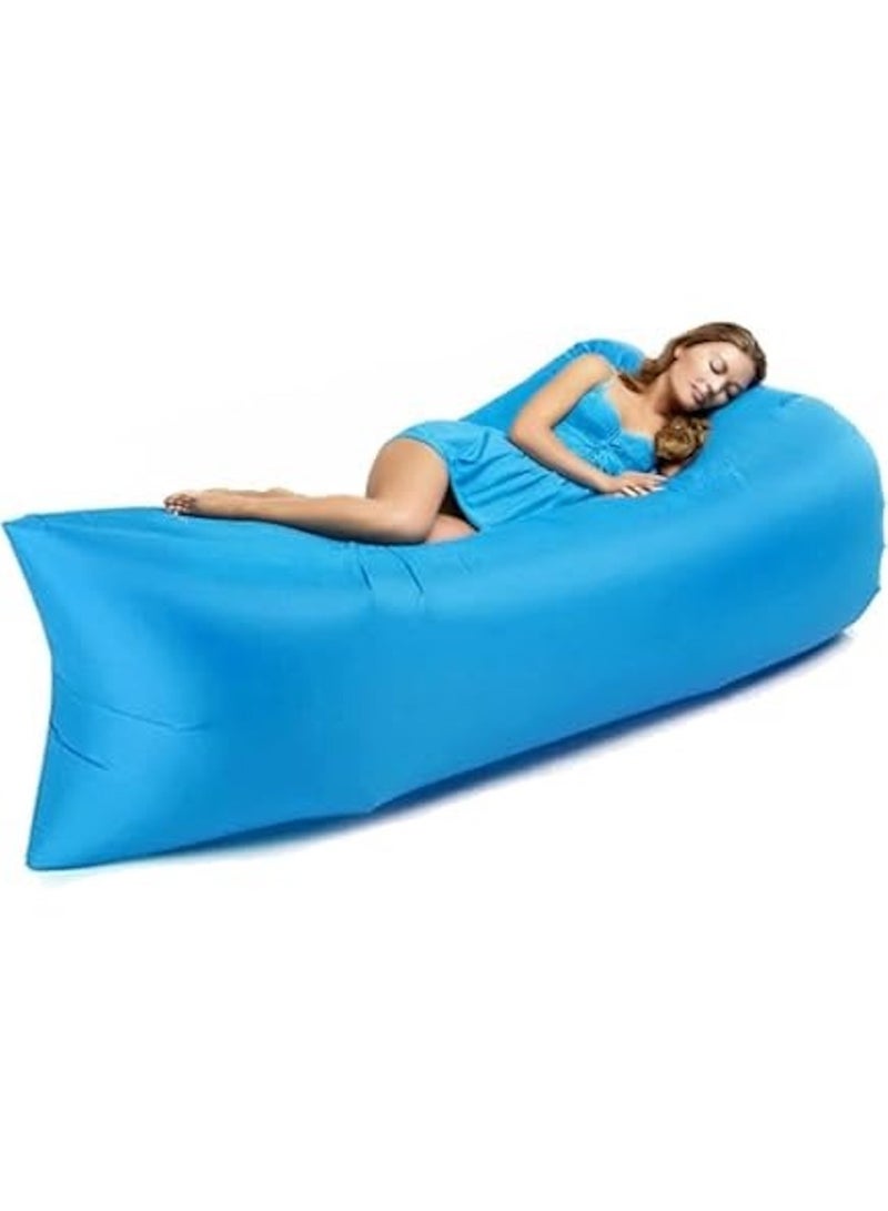 Huitich Portable Inflatable Air Sofa for Outdoor Camping, Travel & Beach Lounging – Blue  - Image 4