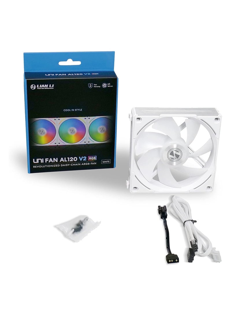 LIAN LI - UNI Fan ALV2 120 Single cooling fan aRGB PWM 120mm-white - Image 1