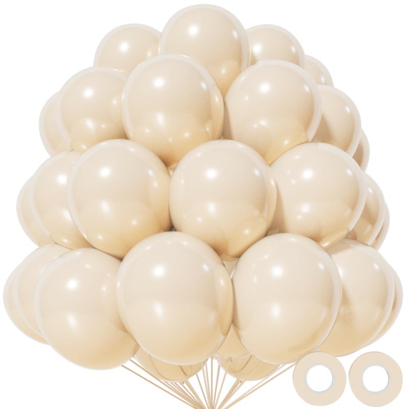 KAWKALSH Sand White Balloon 12 Inch 110pcs Latex Party Balloons Helium Bright Color for Birthday Baby Shower Wedding Party Supplies Arch Garland Decoration - Image 3