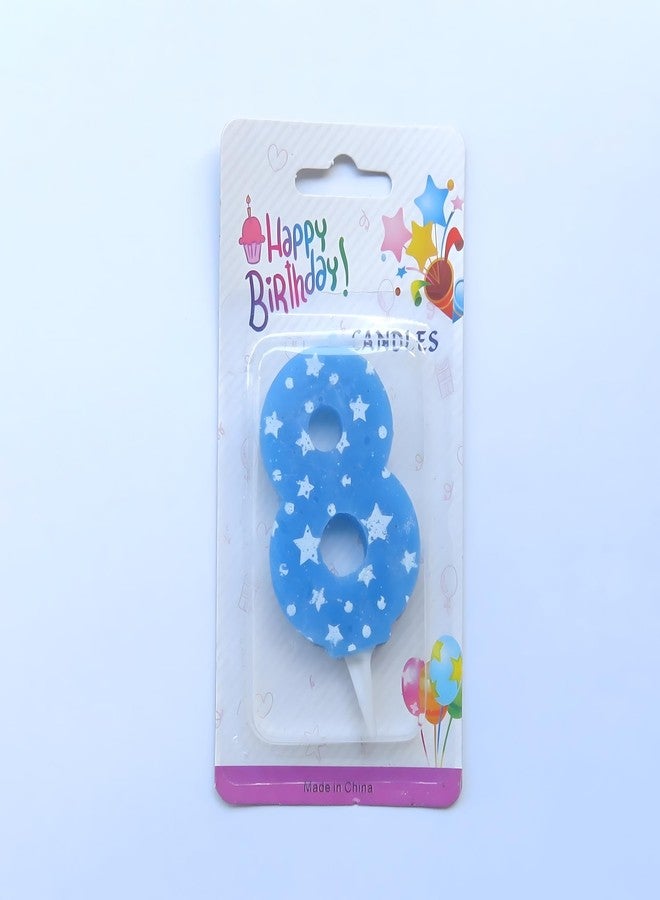 PEPUP Number Candles 8 Year | Birthday/Wedding/Eighth Anniversary Cake Decoration | Star Design | Size : Width 4.3 x Height 6.3 cm - Image 3