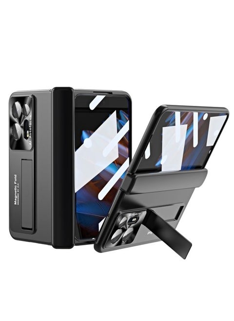 Case Cover For OPPO Find N2 Integrated Metal Hinge All-inclusive Phone Case with Holder Black