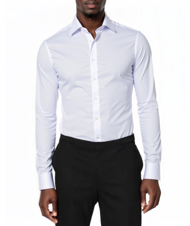 Beninos Men's Dress Shirts Casual Long Sleeve Button Down Shirt (5618 White, M) - Image 4