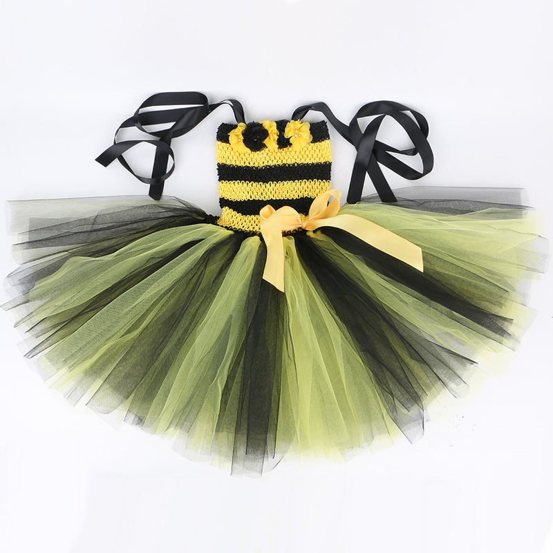 Children'S Dress Striped Bee Suit Girls Mesh Puffy Skirt Queen Bee Playing Clothing - Image 5