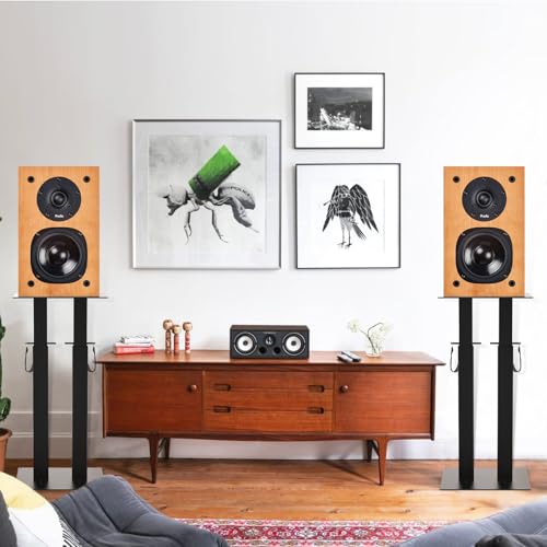 IBVIVIC Universal Speaker Stand Pair Double Tubes Heavy Duty Bookshelf Speaker Stands Support 110lbs 16.7" to 29.3" Height Adjustable Floor Speaker Stand with Non-Slip Pad for Home Theater - Image 5