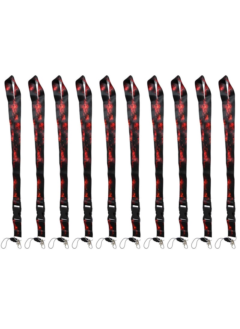 FIS - FIS Bag of 10 Fancy Lanyard With Metal Hook Width:2.5CM, Length:90CM Black/Red Colour -FSNAF2 - Image 1