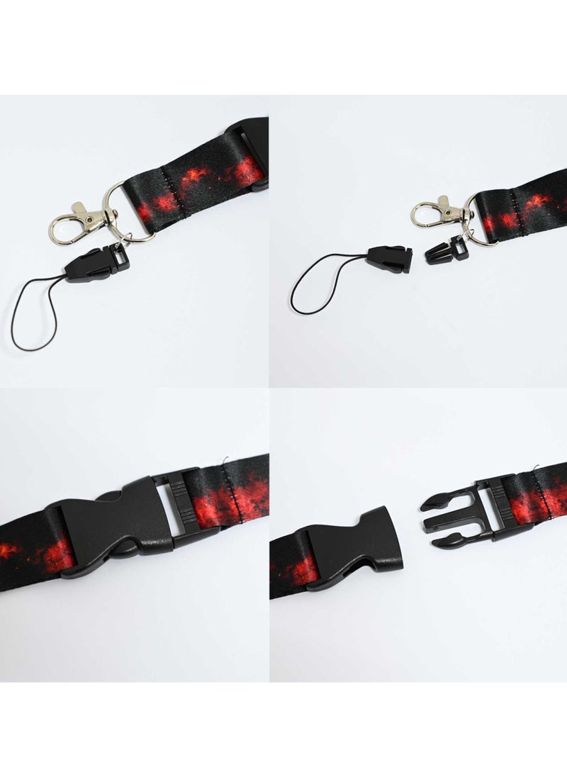 FIS - FIS Bag of 10 Fancy Lanyard With Metal Hook Width:2.5CM, Length:90CM Black/Red Colour -FSNAF2 - Image 1