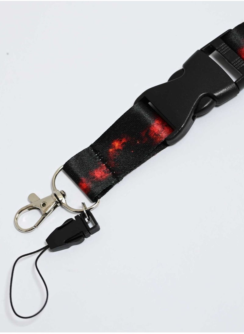FIS - FIS Bag of 10 Fancy Lanyard With Metal Hook Width:2.5CM, Length:90CM Black/Red Colour -FSNAF2 - Image 1