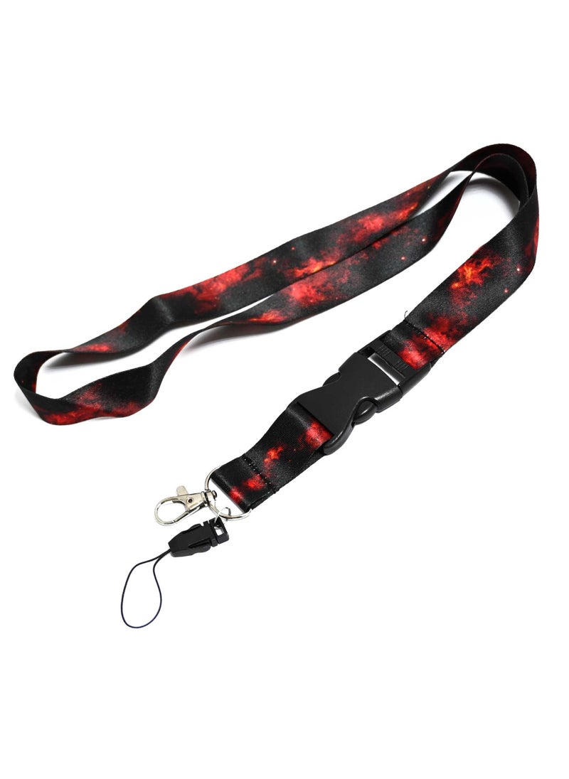 FIS - FIS Bag of 10 Fancy Lanyard With Metal Hook Width:2.5CM, Length:90CM Black/Red Colour -FSNAF2 - Image 1