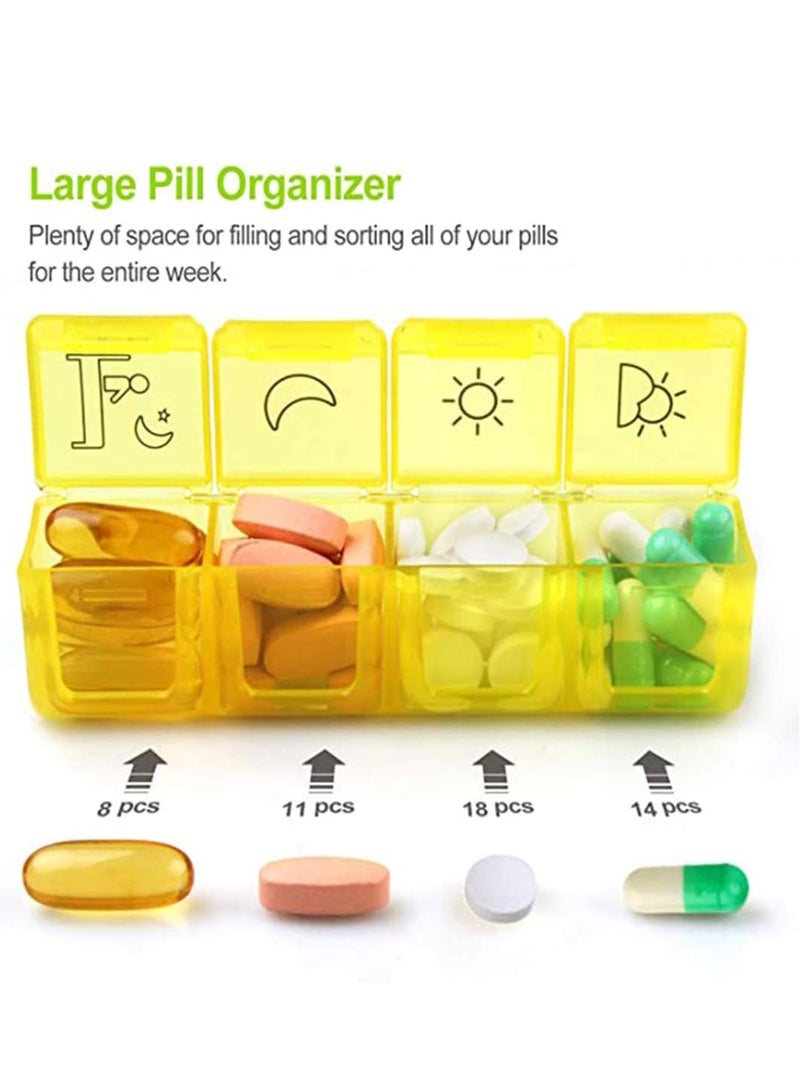 SYOSI Pill Box Organiser 7 Day Pill Dispenser Weekly 3 Times a Day with case for Travel, Vitamin Fish Oil Container Planner BPA Free - Image 3