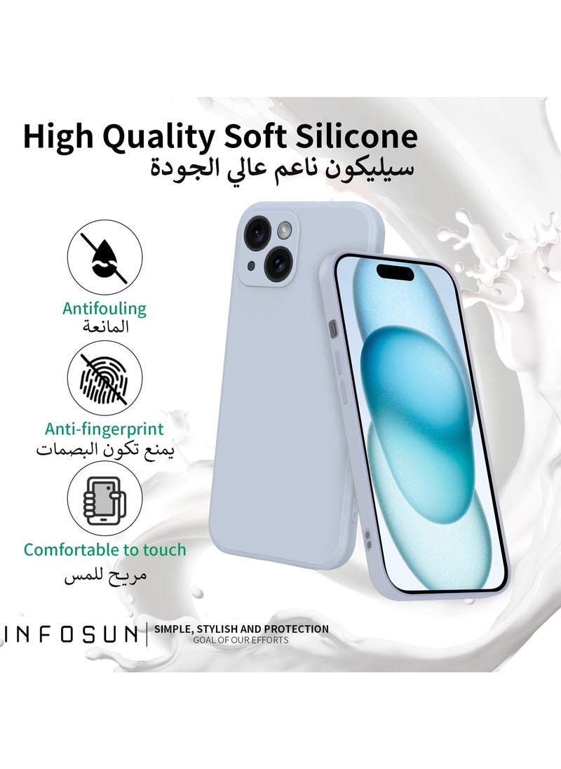 INFOSUN - Compatible with apple iPhone 15  Full Coverage for tective Case, Ultra Slim Soft Silicone Gel TPU Cover, Matte Surface Ultra-Thin Case, for iPhone 15  (Gray) - Image 1