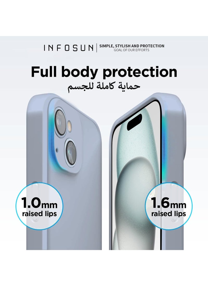 INFOSUN - Compatible with apple iPhone 15  Full Coverage for tective Case, Ultra Slim Soft Silicone Gel TPU Cover, Matte Surface Ultra-Thin Case, for iPhone 15  (Gray) - Image 1