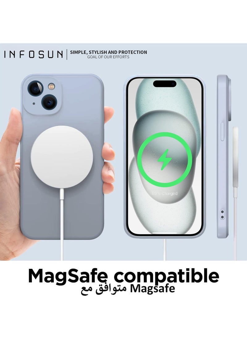 INFOSUN - Compatible with apple iPhone 15  Full Coverage for tective Case, Ultra Slim Soft Silicone Gel TPU Cover, Matte Surface Ultra-Thin Case, for iPhone 15  (Gray) - Image 1