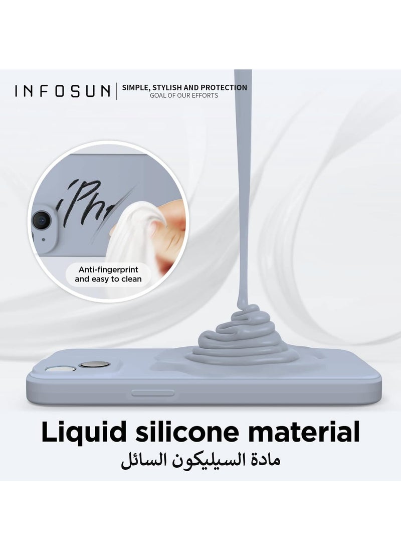 INFOSUN - Compatible with apple iPhone 15  Full Coverage for tective Case, Ultra Slim Soft Silicone Gel TPU Cover, Matte Surface Ultra-Thin Case, for iPhone 15  (Gray) - Image 1