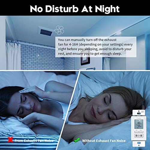Ortis [New Generation] Humidity Sensor Switch, Ortis in-Wall Bathroom Fan Automated Control Switch, Air Moisture Detection, Neutral Wire Required, White, 120V/220V - Image 5
