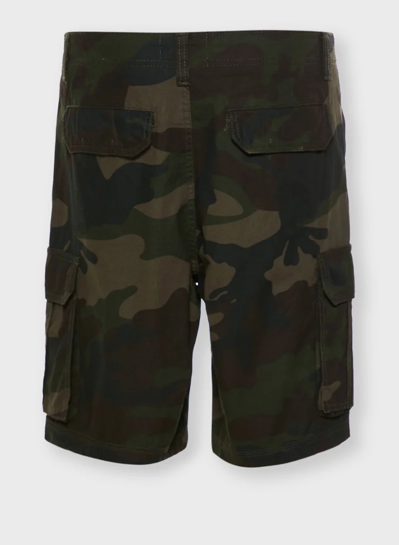 BRAVE SOUL Cargo Pocket Camo Short for Men Best Price Qatar