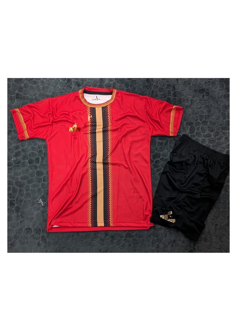 Generic Men's football set, T-shirts and shorts-Red 