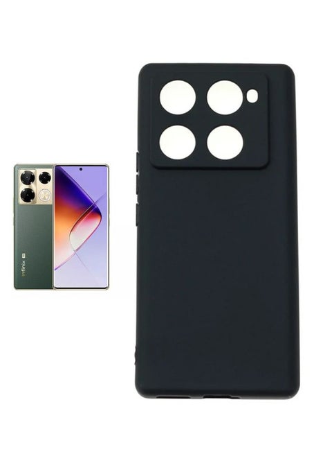 Silicone Protective Back Case Cover For Infinix note 40 pro 5G / Infinix note 40 pro Plus 5G- Black
