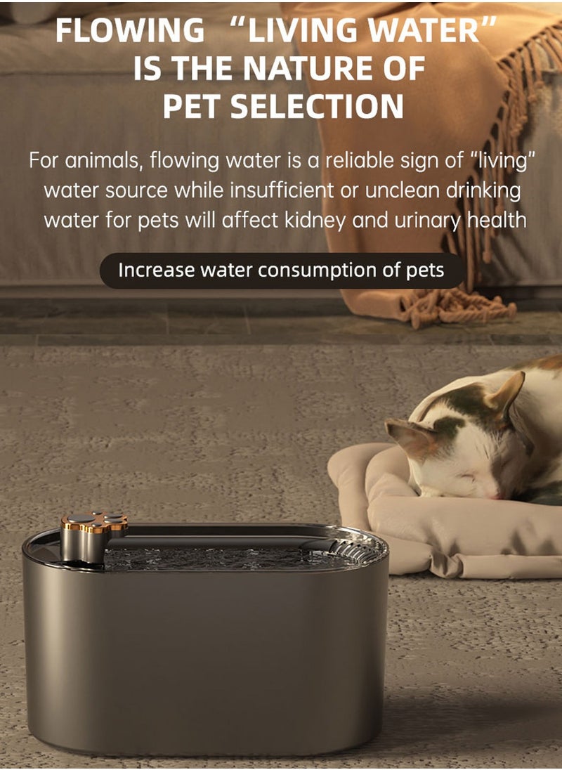 3L Automatic Pet Drinking Fountain with Multi-Filtration - Large Capacity Quiet Operation & Clear Water Window