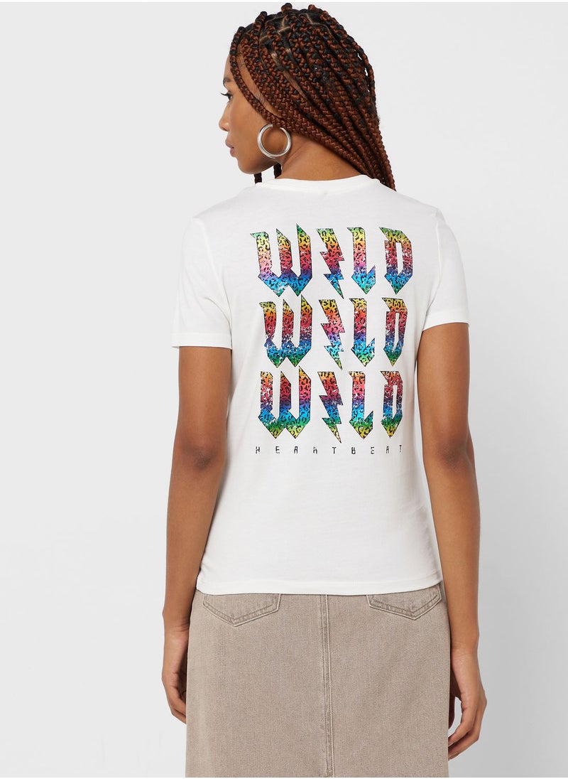 ONLY - Graphic Crew Neck T-Shirt - Image 1