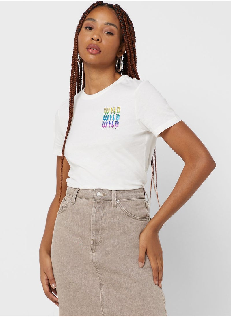 ONLY - Graphic Crew Neck T-Shirt - Image 1