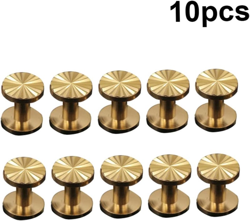 DOITOOL 10pcs Sunflower Brass Screws Flat Fasteners Screwback Studs for Crafts Rivets for Belt Harness - Image 2