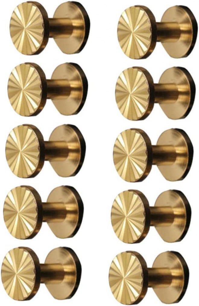 DOITOOL 10pcs Sunflower Brass Screws Flat Fasteners Screwback Studs for Crafts Rivets for Belt Harness - Image 1