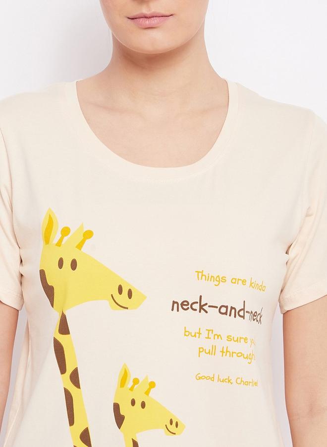 Take Two Cotton Printed T-Shirt and Pyjama Set By Lazzycat - Image 4