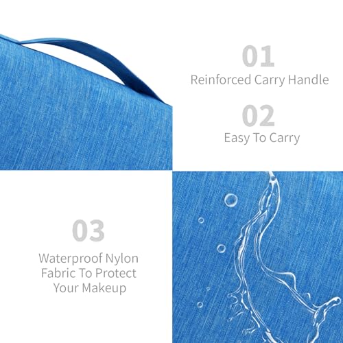 Lcsmaokin Large Capacity Toiletry Bag Travel Bag with Hanging Hook for Men and Women Waterproof Travel Cosmetic Bag Bathroom Storage Bag for Brushes Set, Full-Sized Shampoo, Toiletries, (Sky Blue) - Image 3